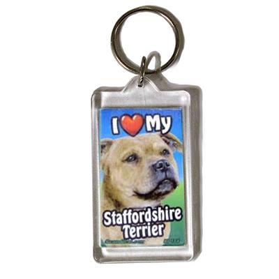Plastic Keyring Staffordshire Terrier