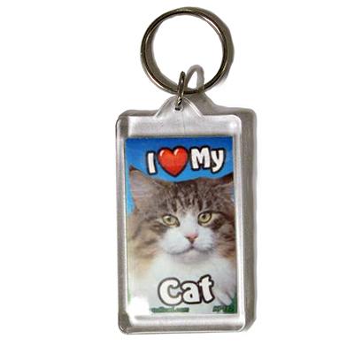 Plastic Keyring Cat Norwegian Mix