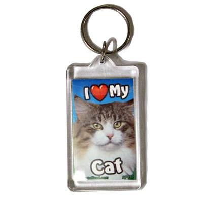 Plastic Keyring Cat Norwegian Mix