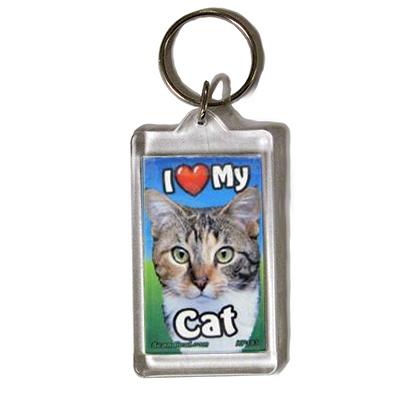 Plastic Keyring Cat Tortoise Shell