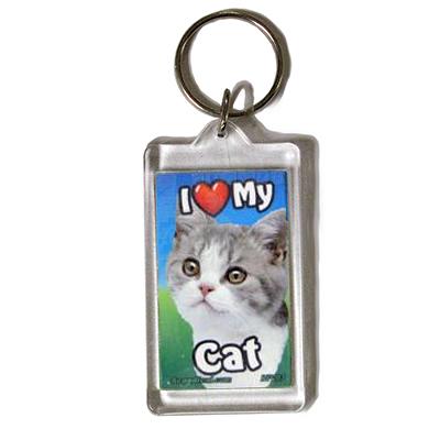 Plastic Keyring Cat Mix Breed