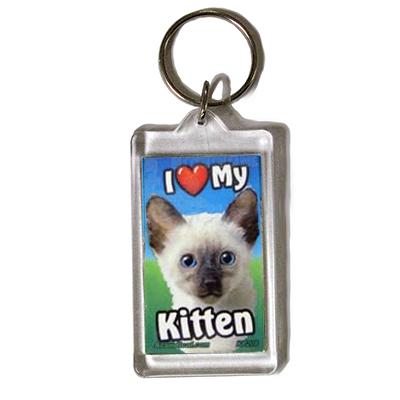 Plastic Keyring Kitten Siamese