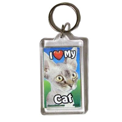 Plastic Keyring Cat Sphynx