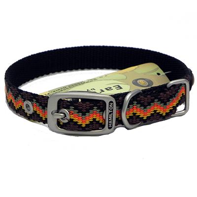 Hamilton Nylon Dog Collar Brown Weave 5/8 x 18-inch Click for larger image