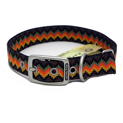 Hamilton Nylon Dog Collar Brown Weave 1 x 24-inch Click for larger image