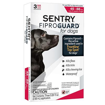 FiproGuard Topical Flea and Tick Treatment for Dogs 45-88Lb FiproGuard Topical Flea and Tick Treatment for Dogs 45-88Lb