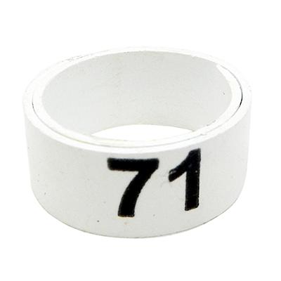Poultry Numbered Leg Bandette White size 12 (single band) Click for larger image
