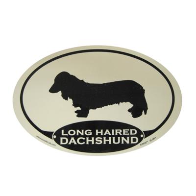 Euro Style Oval Dog Decal Dachshund Long Haired Click for larger image