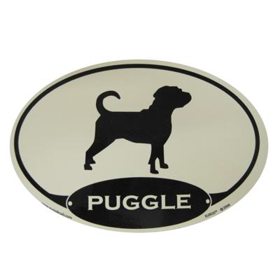 Euro Style Oval Dog Decal Puggle