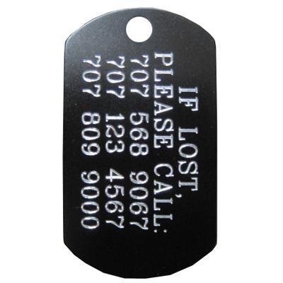 Engraved ID Tag Large Military Black