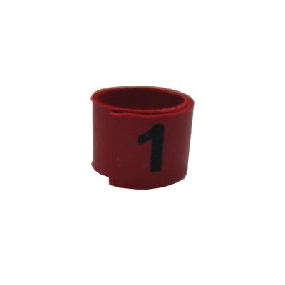 Poultry Numbered Leg Bandette Red Size 7 (single Band) Click for larger image