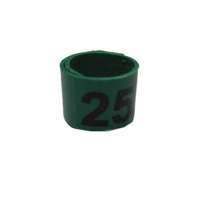 Poultry Numbered Leg Bandette Green Size 7 (single band) Click for larger image