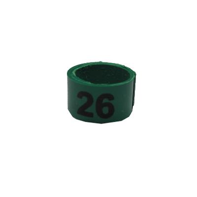Poultry Numbered Leg Bandette Green Size 9 (single band) Click for larger image