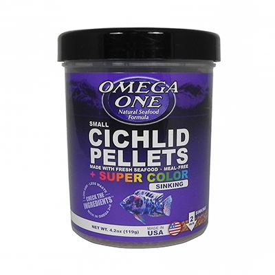 Omega One Super Color Cichlid Sm Sinking Fish Pellets 4.2-oz Click for larger image Omega One Super Color Cichlid Sm Sinking Fish Pellets 4.2-oz Click for larger image