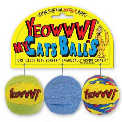Yeowww My Cats Balls Catnip Cat Toy 3pk Click for larger image