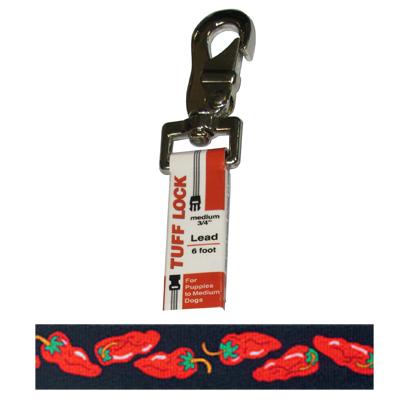 Tuff-Lock Large Chilis Nylon Leash 3/4in x 6-ft. Tuff-Lock Large Chilis Nylon Leash 3/4in x 6-ft.