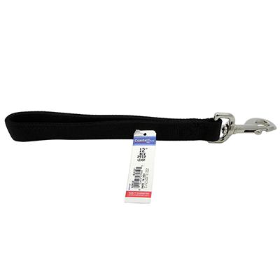 Nylon Dog Traffic Leash 1-inch x 1 foot Black Click for larger image