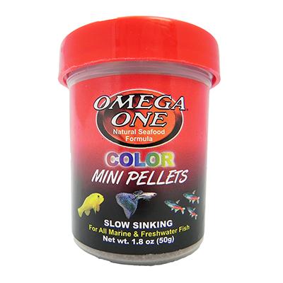 Omega Super Color Sinking Mini Pellets Fish Food 1.8oz  Click for larger image