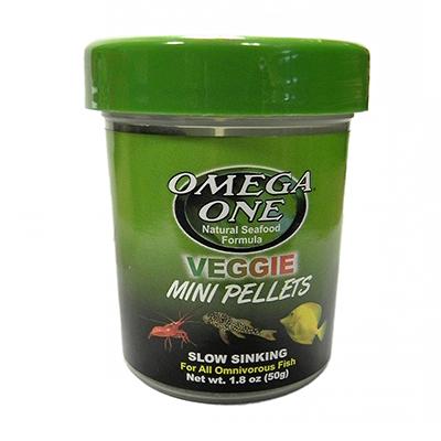 Omega Veggie Sinking Mini Pellets Fish Food 1.8oz  Click for larger image