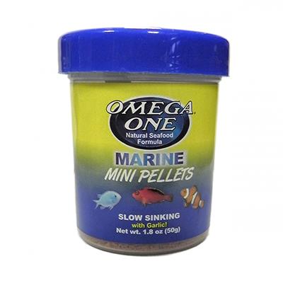 Omega Garlic Marine Sinking Mini Pellets Fish Food 1.8oz  Click for larger image