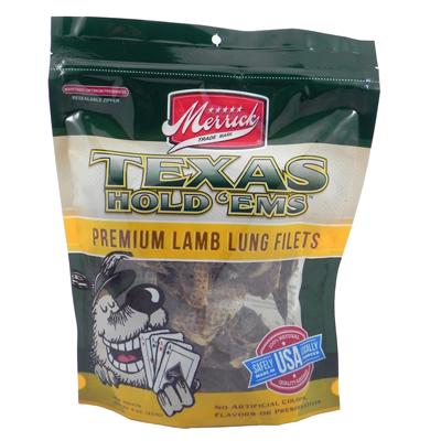Merrick Texas Hold'Ems Natural Lamb Lung Dog Treat 8oz Merrick Texas Hold'Ems Natural Lamb Lung Dog Treat 8oz