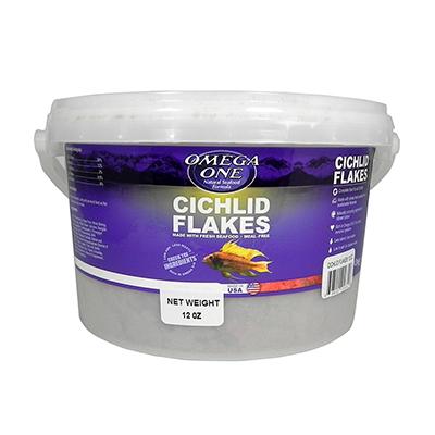 Omega One Cichlid Flakes Fish Food 12 ounce Click for larger image