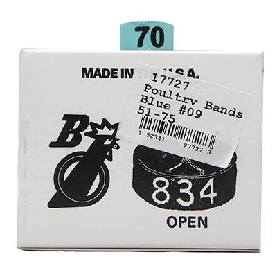 Poultry Numbered Leg Bands Blue Size 9 Numbered 51-75 Click for larger image Poultry Numbered Leg Bands Blue Size 9 Numbered 51-75 Click for larger image