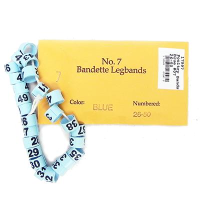 Poultry Numbered Leg Bands Blue Size 7 Numbered 26-50 Click for larger image Poultry Numbered Leg Bands Blue Size 7 Numbered 26-50 Click for larger image