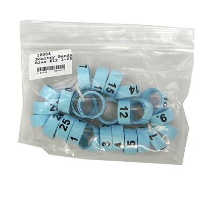 Poultry Numbered Leg Bands Blue Size 12 Numbered 1-25 Click for larger image Poultry Numbered Leg Bands Blue Size 12 Numbered 1-25 Click for larger image