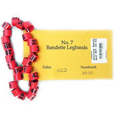 Poultry Numbered Leg Bands Red Size 7 Numbered 26-50 Click for larger image Poultry Numbered Leg Bands Red Size 7 Numbered 26-50 Click for larger image