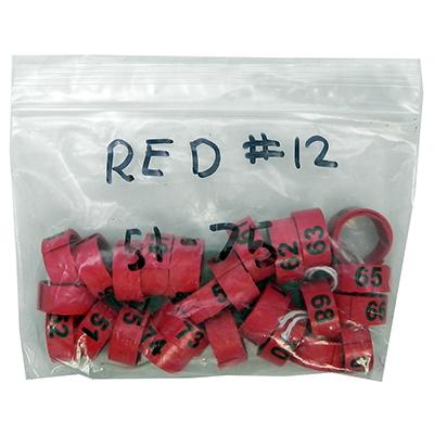 Poultry Numbered Leg Bands Red Size 12 Numbered 51-75 Click for larger image Poultry Numbered Leg Bands Red Size 12 Numbered 51-75 Click for larger image