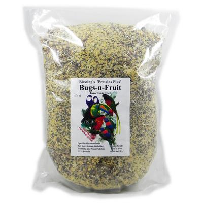Blessing's Bugs-N-Fruit Low-Iron Insectivore Diet 10-Lb. Click for larger image Blessing's Bugs-N-Fruit Low-Iron Insectivore Diet 10-Lb. Click for larger image