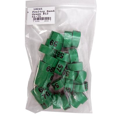 Poultry Numbered Leg Bands Green Size 12 Numbered 51-75 Click for larger image Poultry Numbered Leg Bands Green Size 12 Numbered 51-75 Click for larger image