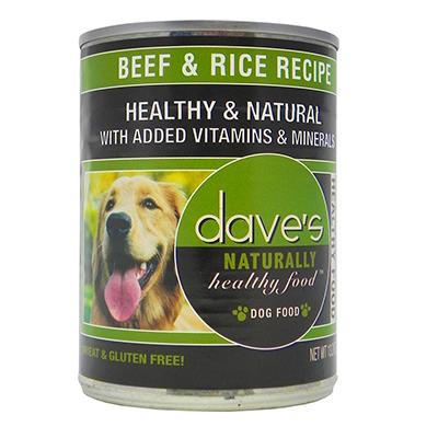 Dave's Naturally Healthy Beef and Rice Canned 13oz each Dave's Naturally Healthy Beef and Rice Canned 13oz each