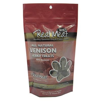 Real Meat All Natural Venison Dog Jerky Treats 4oz. Click for larger image Real Meat All Natural Venison Dog Jerky Treats 4oz. Click for larger image