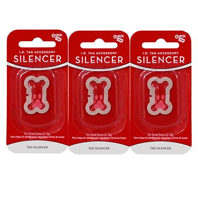 Dog Tag Silencer Small Bone Shape 3 pack Click for larger image Dog Tag Silencer Small Bone Shape 3 pack Click for larger image