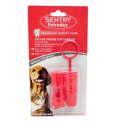 Sentry Deluxe Finger Toothbrush Dog Cat 2pk Click for larger image