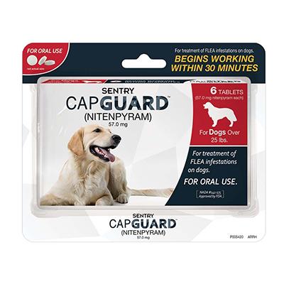 Capguard Flea Treatment for Dogs Over 25Lbs. Click for larger image Capguard Flea Treatment for Dogs Over 25Lbs. Click for larger image