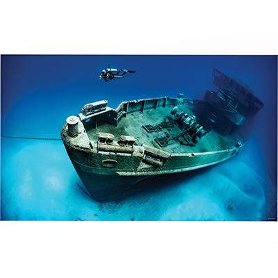 Cling-On Aquarium Background Shipwreck 24 x 16-in. Click for larger image Cling-On Aquarium Background Shipwreck 24 x 16-in. Click for larger image