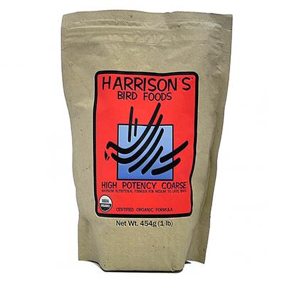 Harrison's Hi Potency Organic Coarse Bird Food 1-Lb. Click for larger image Harrison's Hi Potency Organic Coarse Bird Food 1-Lb. Click for larger image