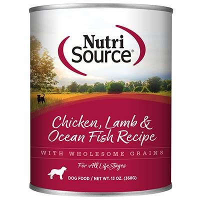 NutriSource Chicken Lamb Fish Canned Dog Food 12 13oz. Cans NutriSource Chicken Lamb Fish Canned Dog Food 12 13oz. Cans