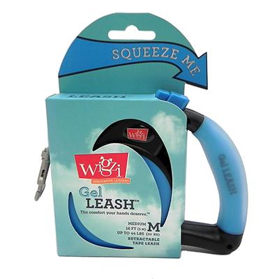 Wigzi Medium Blue Retractable Leash with Gel Handle Click for larger image