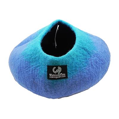 Walking Palm Handmade Wool Cat Cave Turquoise Walking Palm Handmade Wool Cat Cave Turquoise