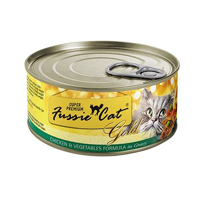 Fussie Cat Chicken w/Veggies in Gravy Canned Cat Food 2.8 oz Click for larger image Fussie Cat Chicken w/Veggies in Gravy Canned Cat Food 2.8 oz Click for larger image