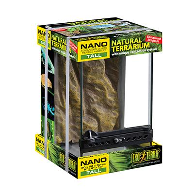 Exo Terra All Nano Tall Glass Terrarium 8x8x12 -inches Click for larger image Exo Terra All Nano Tall Glass Terrarium 8x8x12 -inches Click for larger image