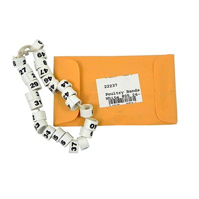 Pigeon Numbered Leg Bands White Size 5 Numbered 26-50 Click for larger image Pigeon Numbered Leg Bands White Size 5 Numbered 26-50 Click for larger image