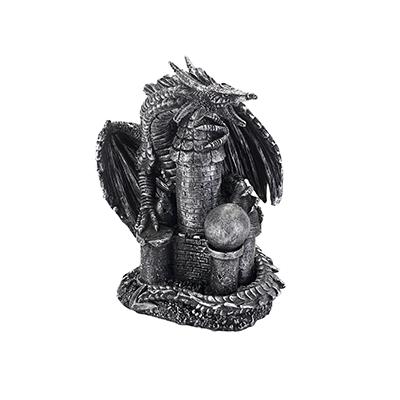 Midnight Dragons Large Dragon on Castle Ornament Midnight Dragons Large Dragon on Castle Ornament