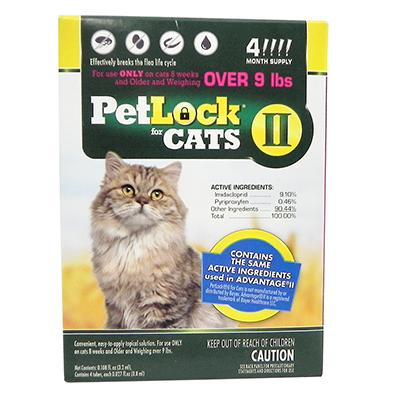 Petlock II Cat 10-18 pound 4-pack Flea Control Click for larger image Petlock II Cat 10-18 pound 4-pack Flea Control Click for larger image