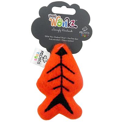 Wooly Wonks Felted Skeleton Fish Cat Toy Click for larger image