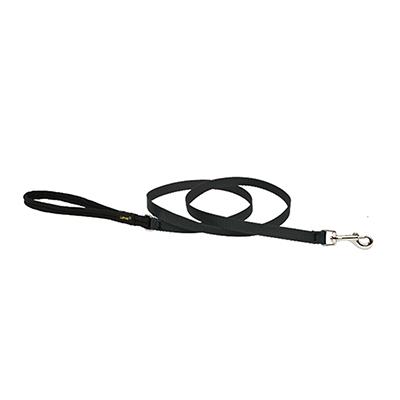 Lupine Nylon Dog Leash 6-foot x 1/2-inch Black Click for larger image